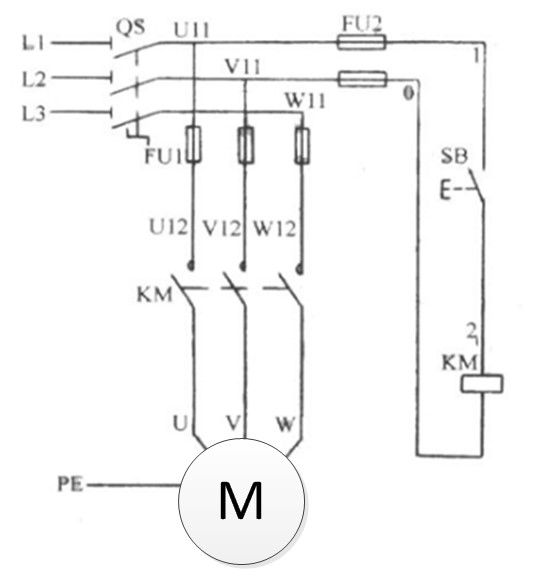 電機(jī)點(diǎn)動(dòng)電路圖